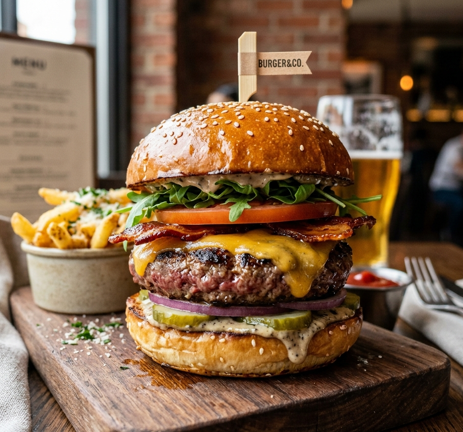 Hamburguesa gourmet.