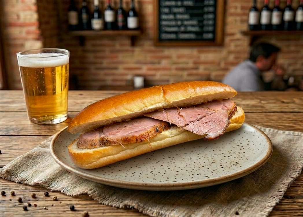 Bollo de jamón asado